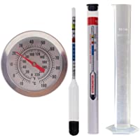 Hidrómetro de elaboración propia y 300 mm termómetro para preparación de cerveza y tarro de prueba de 100 ml- paquete de…